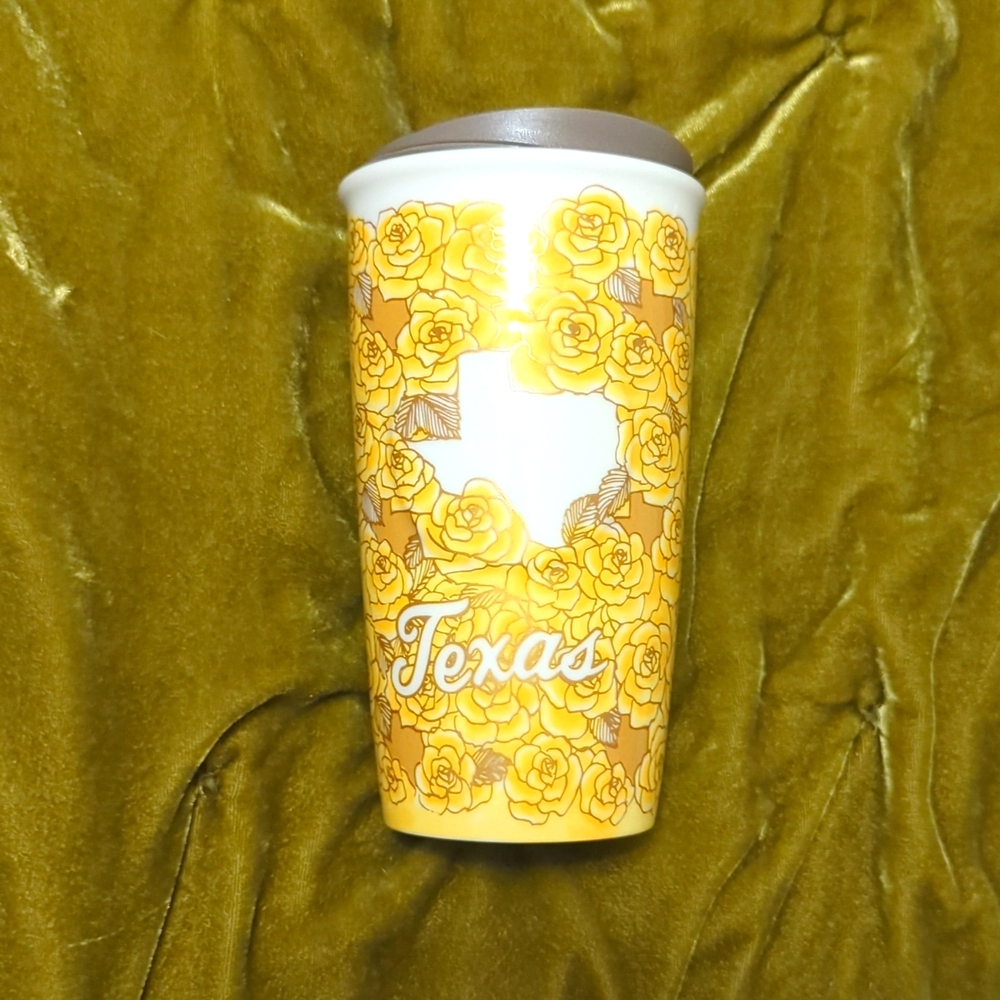 NWT Texas yellow rose travel mug